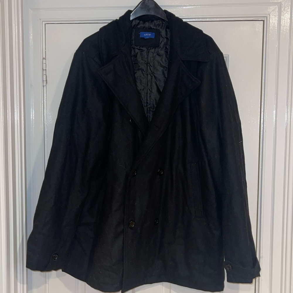 Apt. 9 nwot 2XL TALL men’s top or dress coat gray wool warm pea coat